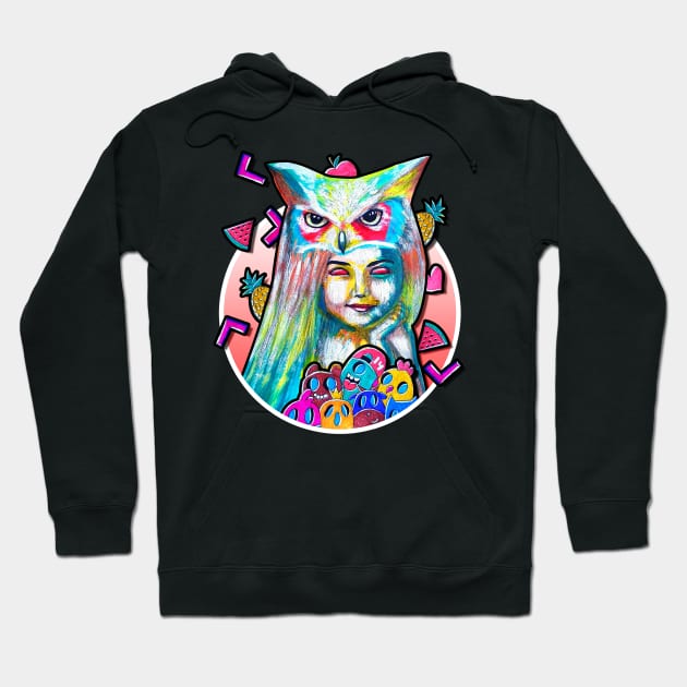 owl head sarah painting Hoodie by chachazart